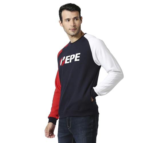 Image of Pepe Jeans Men's Lance Colourblock Cotton Round Neck Sweatshirt
