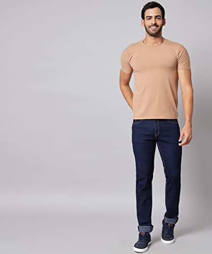 Image of STUDIO NEXX Men's Regular Fit Jeans|Stretchable Mid Rise Denim |Contrast Detailed Stitch