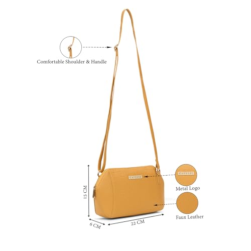 Image of Caprese York Small Sling Bag for Women with Adjustable Strap & Zipper Closure for Comfortable Wear | Versatile Handbag for Everyday Use, Travel, and Special Occasions
