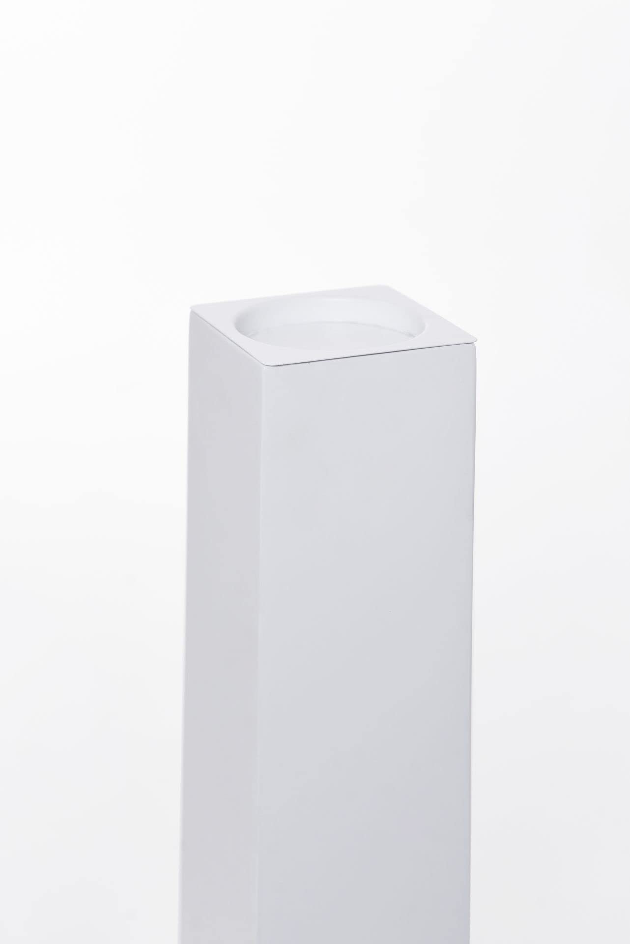 VIVANNO Portavelas, candelabro, portavelas de pie, obelisco, Blanco Mate, 100