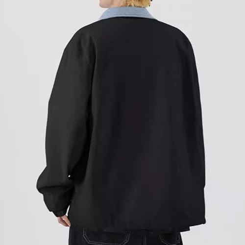 Akklian Unisex Varsity Jacket - Corduroy Shirt Long Sleeve Patchwork Color Block Winter Jacket Fashion Streetwear with Pocket4