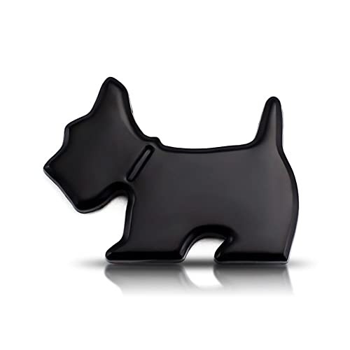 Image of YSY 2Pcs Head Front Dog Emblem Totem Logo Badge Car Sticker Auto Decoration Car Body Decal Automobile Accessories(A) (3D Dog, Black)