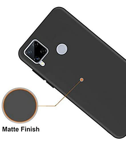 Image of Mobile Back Cover Case for Oppo C15 (Silicone Case|CameraProtection|Black SC1510)