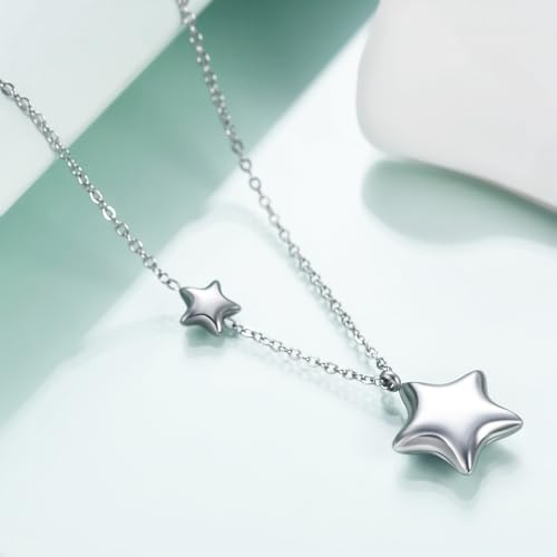Rnivida Stainless Steel Star Necklace for Women Minimalist Star Charm Pendant with Adjustable Chain3