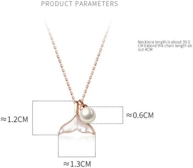 925 Sterling Silver Shell Pearl Mermaid Whale Fish Tail Pendant Necklace Jewelry for Women Decoration Gift - Whale Necklace For Women, Tail Pendant, Orca Chain - Image 6