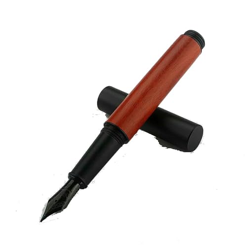 Stylo plume de poche SLJYM bois de santal, écriture lisse et pointe noire pour stylo signature