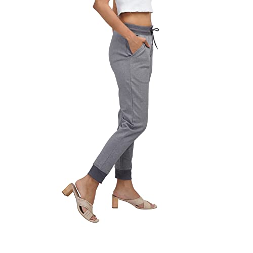 Image of EcoLove Women's Solid Poly-Cotton Interlock Ankle Length Track Pants