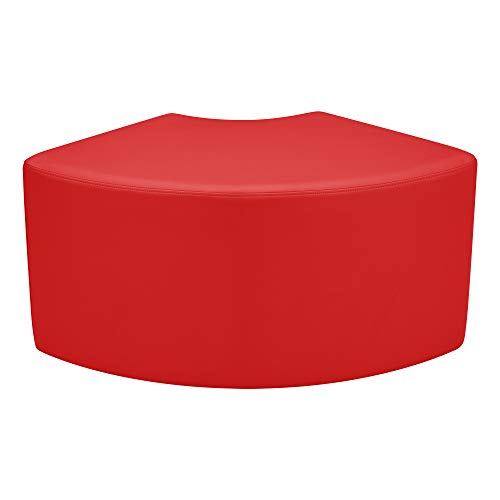 Image of Sprogs 18 inch H Structured Quarter Round Stool -Flexible Modular Collaborative Soft Seating for Office, Home, Lounge and School Classrooms with Durable Frame & Set of 2 inch Legs Add-on - Red
