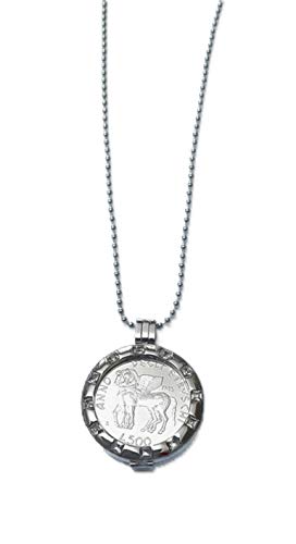 Collar de plata de 90 cm con moneda antigua de 500 liras ideal para vestidos y looks diarios