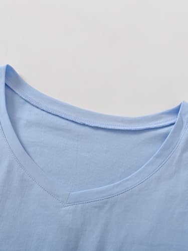 Image of Latuza Men's Viscose Sleep Shirt Soft V-Neck Pajama Tops 3 Pack