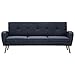 Tidyard Sofa 3-Sitzer Dreisitzer Stoffsofa Polstersofa Loungesofa Couch Polstermöbel Wohnzimmersofa Dunkelgrau Holzgestell, 186 x 71 x 79 cm