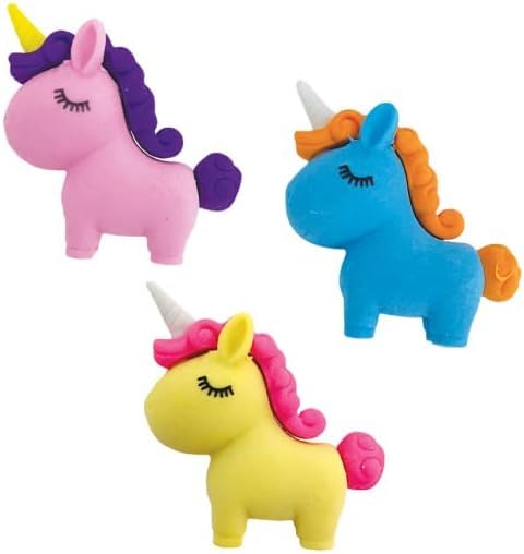 Image of AK Store (Pack of 4) 3D Cute Cartoon Shape Rubber Pencil Erasers, School Stationery for Kids, Boys Girls, Birthday Return Gifts (Unicorn)