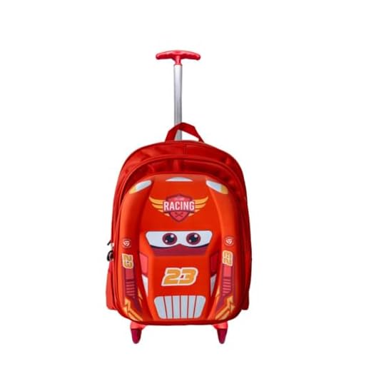 Mochila Rodinha 3d Macqueen Infantil Meninos Escolar Carros (Vermelho)