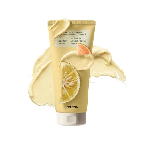 Image of Whipped Korean Skincare Face Wash, Doubles as a Face Mask, Yuzu Grapefruit, Hydrating Vegan Facial Cleanser for Dry Uneven Skin, Radiance Boosting Care with Vitamin C, Niacinamide, Hyaluronic Acid