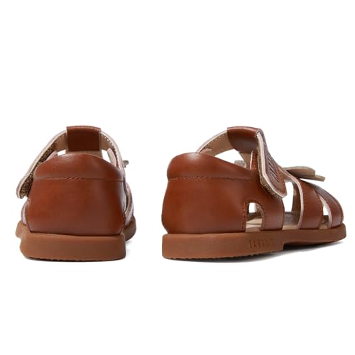 Toddler Sandals Girl White Shoes Closed Toe Leather Sandals For Kids Brown 183