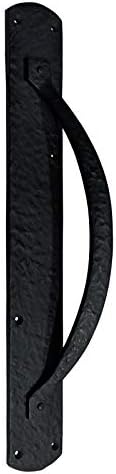 Adonai Hardware "Luhith Heavy Duty Antique Cast Iron Decorative Door Pull Handle with Plate for Vintage Sliding French Wooden Barn Doors, Gates, Fences, Farmhouse, Antique Hardware, Rustic Hardware