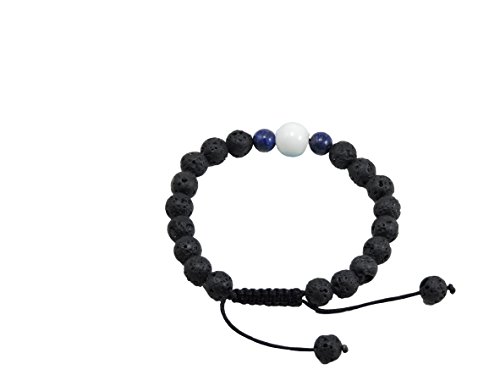 Hands Of Tibet Tibetan Mala Lava Stone Wrist Mala Bracelet for Meditation (Lapis)