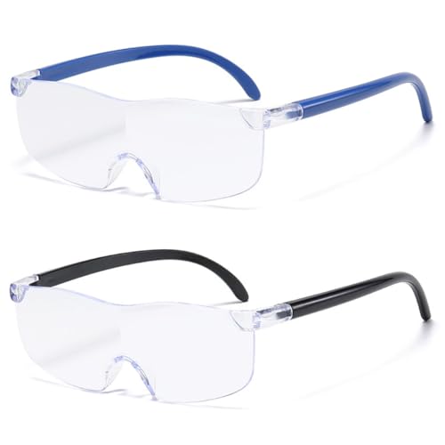 HAMKU Loupe de Lecture 300%, Loupe Grossissante pour Porteurs de Lunettes, Anti-Lumière Bleue, Aide à la Lecture pour Personnes Âgées, pour Le Travail Rapproché, 2 pièce
