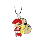 Tamaño: consulta la imagen. Gaara Collar con colgante de calabaza con figura de anime Uchiha Sasuke Hatake Kakashi Collar (cuerda negra/cadena) (A)