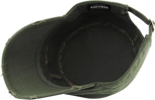 Image of Vintage Distressed Cadet Army Cap Basic Everyday Military Style Hat