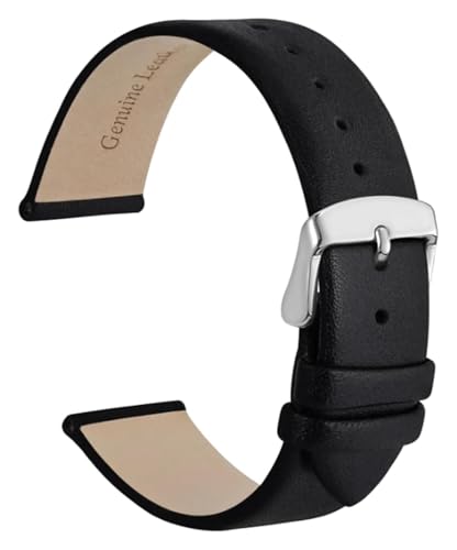 Bracelet montre cuir noir 14mm idéal pour rehausser vos tenues