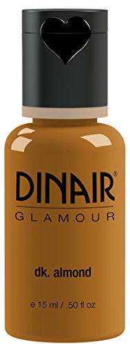 Dinair Airbrush Makeup Foundation | Dark Almond | GLAMOUR: Natural, Light coverage, Matte 1/2oz