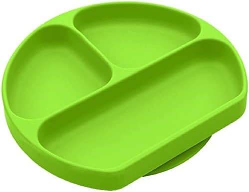 Silikong Suction Plate for Toddlers | BPA Free, 100% Food-Grade Silicone | Microwave, Dishwasher and Oven Safe | Stay Put Divided Baby Feeding Bowls and Dishes for Kids and Infants