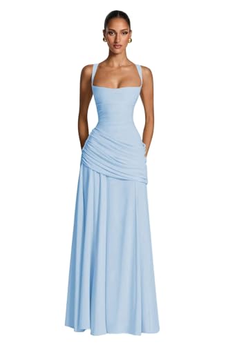 ZUMEIJIA Cute Soft Satin Bridesmaid Dresses for Women with Ruffles
