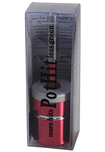 PotHit Handpfeife, Pur-Pfeife | 115 mm | Aluminium, CNC-gefräst, rot | One-Hitter 'Pot-Hit' | von bong-discount – Bild 4