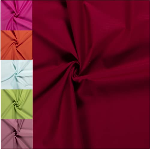 DEDEKA-Stoffe 100% Baumwollstoff ÖkoTex Standard 100"Mia" (136g) (Deepred)
