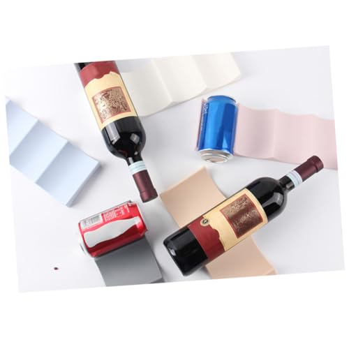 Soporte apilable de plástico para botellas de vino color rosa claro miniatura 6