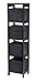 Capri 4-Section N Storage Shelf with 4 Foldable Black Fabric Baskets RTM13341