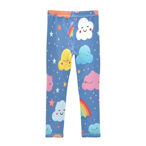Toddler Girls Leggings Printed Yoga Pants Leggings Rainbow Cartoon Cloud for Kids2
