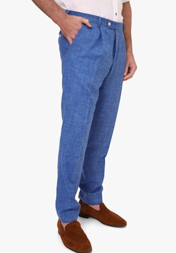 Men's Linen Dress Pants Lightweight Breathable Flat Front Formal Trousers for Wedding Office Travel3