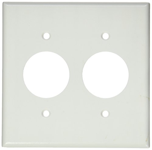 Leviton 88052 2-Gang Single 1.406-Inch Hole Device Receptacle Wallplate, Standard Size, Thermoset, Device Mount, Midway Size, White