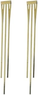 Stainless Steel Long Earing With Flat Design For Girl - Gold - 110