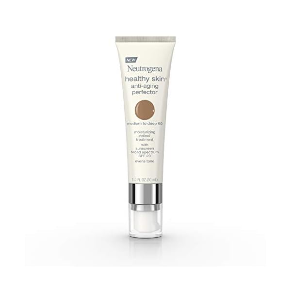 Neutrogena-Healthy-Skin-Anti-Aging-Perfector-Tinted-Facial-Moisturizer-and-Retinol-Treatment-with-Broad-Spectrum-SPF-20-Sunscreen-with-Titanium-Dioxide-60-Medium-to-Deep-1-fl-oz Neutrogena Healthy Skin Anti-Aging Perfector Tinted Facial Moisturizer and Retinol Treatment with Broad Spectrum SPF 20 Sunscreen with Titanium Dioxide, 60 Medium to Deep, 1 fl. oz