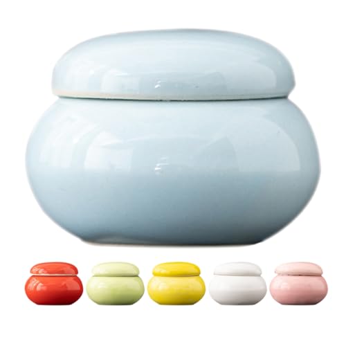 NIYANGLE 6 Tarros Mini de Cerámica para Crema y Bálsamo Labial Tapa Envases de Viaje Multifuncionales para Cosméticos Frascos para Almacenar Lociones y Muestras Ideales para Uso