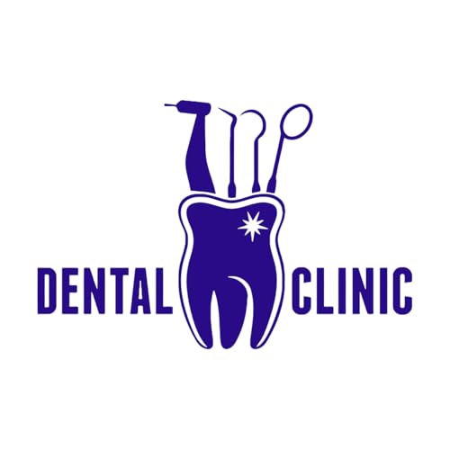 Calcomanías Finas Talladas Logotipo Clínica Dental Dentista 72x106.7cm Removibles sin dejar pegamento XL Azul oscuro