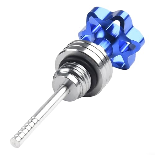 Pumixiy Asta di livello dell'olio per moto, indicatore di livello del basamento del motore, tappo di riempimento in alluminio lavorato CNC, per scooter, moto, veicoli Powersports (blu)