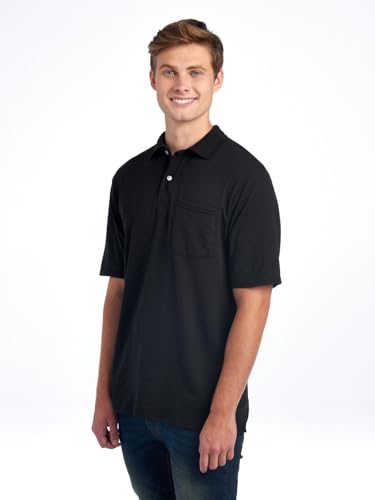 Jerzees Men's Pocket Short Sleeve Polo Shirts, Dri-Power, Sizes S-5X2