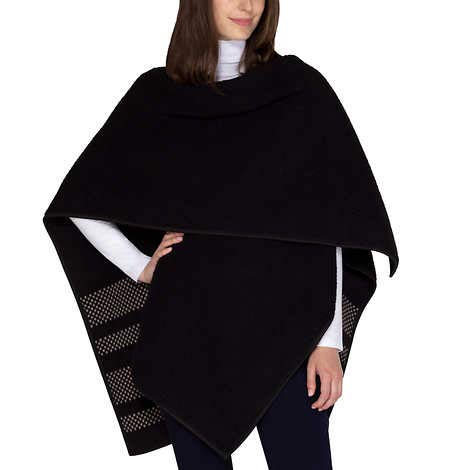 Ladies' Reversible Wrap with High Pile Fleece Black3