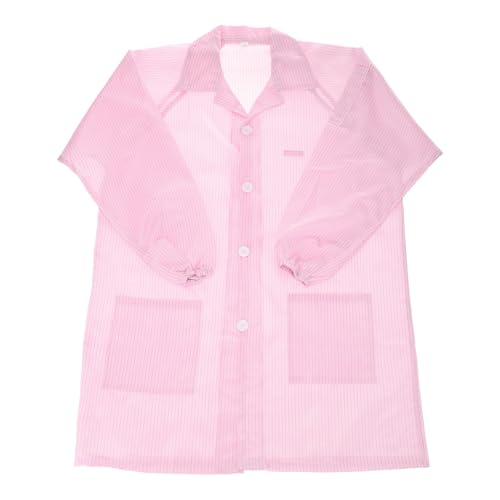 MECCANIXITY ESD Lab Coat Anti Static Clothing Science Jacket with Cuff Lapel Collar Wear Uniform Work for Men Women (Pink, 4XL)