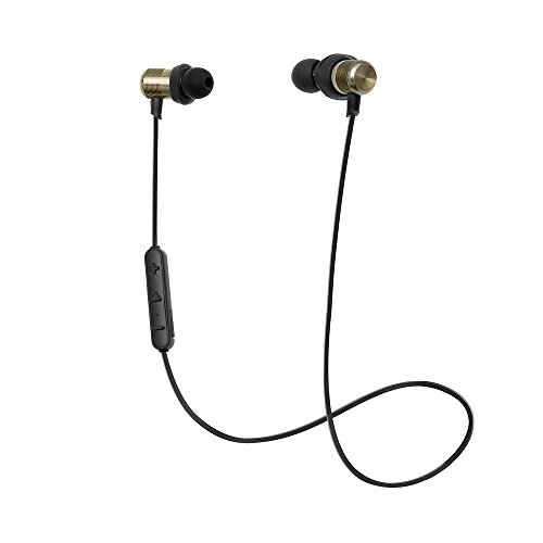 MR SoundLab G2 Wireless Bluetooth 4.1 Sweatproof Sports Headphones Lightweight Stereo Earbuds Nano Coating with Metallic Housing & Built-in Mic (Black)