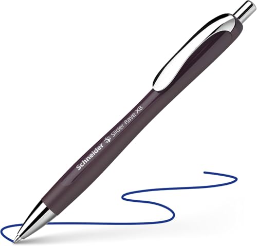 Image of Schneider Slider Rave XB 132684 Ballpoint Pen (Limited Special Edition, 1x Organic Green, Silver Grey, Plum, Black, Made in Germany) Pack of 4, Ink Colour: Blue
