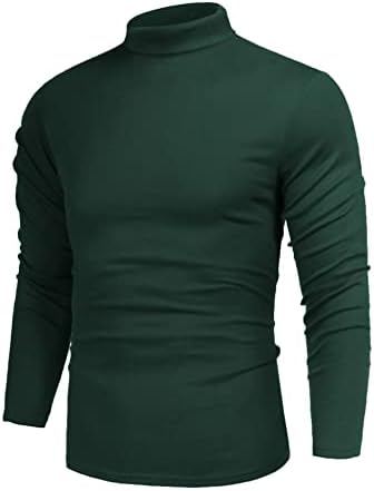 Poriff Men's Casual Mock Neck Tops Long Sleeve Slim Fit Turtleneck Pullover Sweaters