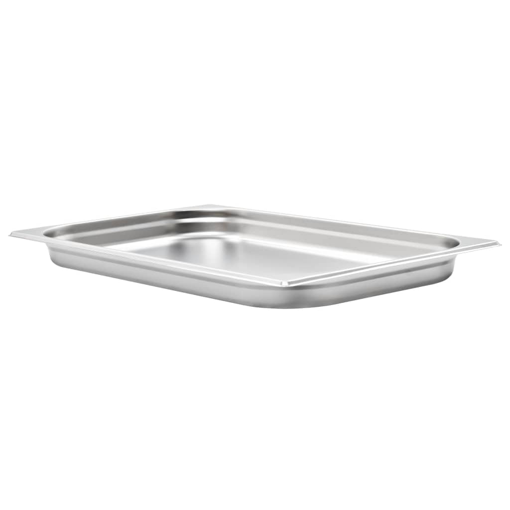Recipiente gastronómico de acero inoxidable GN 1/1, 530 x 325 x 40 mm, 4 unidades, recipiente para Bain Marie Chafing Dish para mantener el calor, servir, buffet, catering, gastronomía