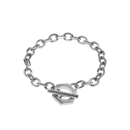 Armani Exchange Armband Für Männer, Länge: 220mm, Breite: 17.5mm, Höhe: 20mm Silbernes Edelstahlarmband, AXG0103040