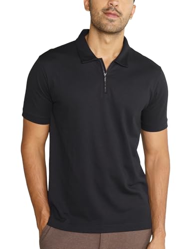 Image of DAMENSCH Constant Men's All-Degree Thermoregulating Pique Contrast Neck Polo T-Shirt
