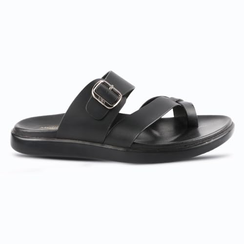 Image of Medifeet Men's Toe-Ring Leather Highway Sandals